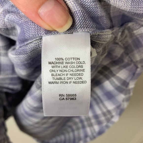 Wallin Bros plaid blue gray long sleeve button up 2XL - Picture 5 of 6